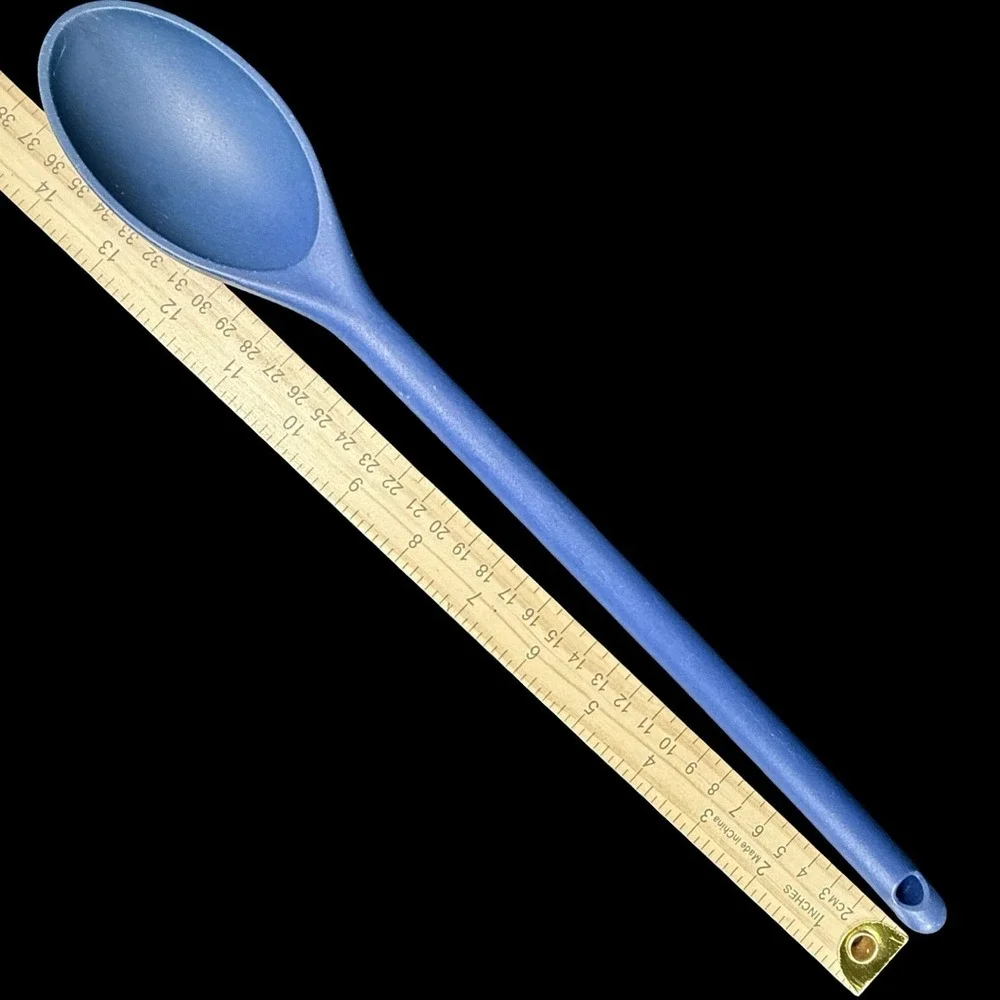 Blue Cooking Spoon Solid Plain Kitchen‎ Utensil Single Item Durable Handle